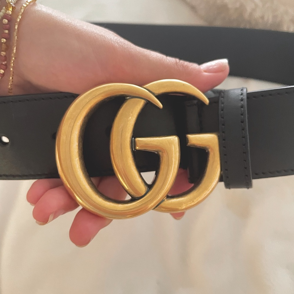 Authentic Gucci Marmont Double G Belt - 1.5 Inch